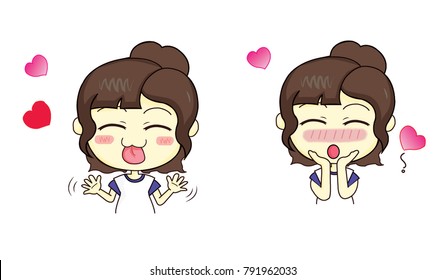 Cute girl would like to give her love to everyone. Love is all around.