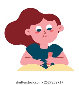 cute girl writing on notebook isolated