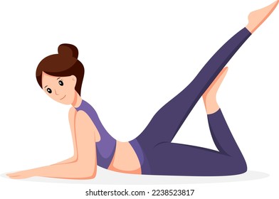 Cute Girl in Yoga Pose Character Design Illustration