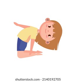 cute girl in yoga position