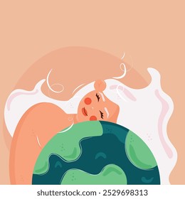 A cute girle with earth
