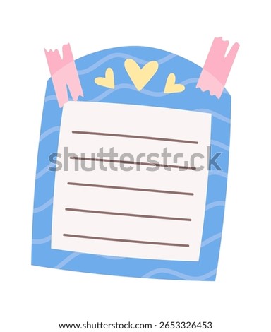 Cute girlish paper note page