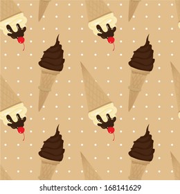 Cute girlish paste chocolate l ice cream pattern 