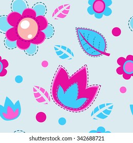 Cute girlish seamless pattern, vector texture for textile, web or typography design