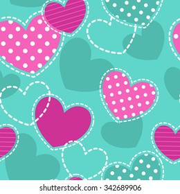 Cute girlish seamless pattern, vector texture for textile, web or typography design