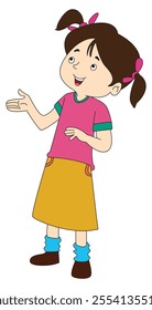 A cute girls cartoon vector illustration