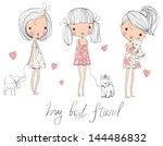 cute girls with dogs