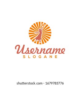 diseño del logo de chicas lindas vectorial