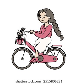 Cute Girls Riding Bicycle - Florist