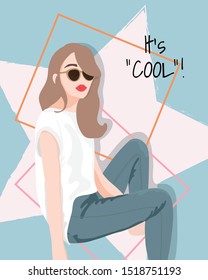 cute girls slogan. vector illustration.