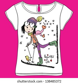 cute girl/T-shirt graphics/cute cartoon characters/cute graphics for kids/Book illustrations/textile graphic/graphic designs for kindergarten/cartoon character design/fashion graphic/cute wallpaper