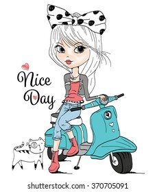 cute girl,T-shirt Graphics/girl vector