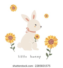 cute girly baby bunny print