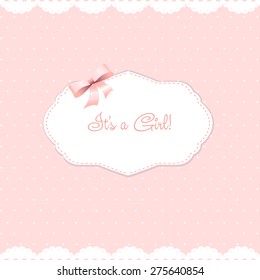 cute girly congratulation card design. it is a girl