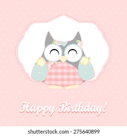 cute girly congratulation card design eps10