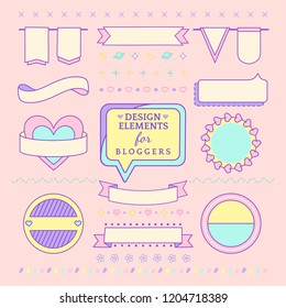 Cute und gürtelige Design-Elemente für Blogger, Vektorgrafik