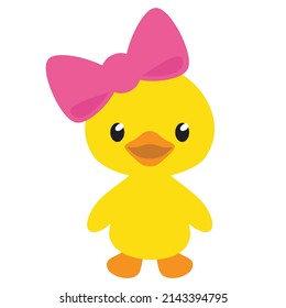 Dibujo de dibujos animados de vector de patito de circunferencia