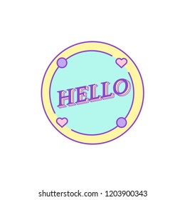 Cute and girly Hello badge vector