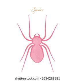 Cute girly pink spider illustration