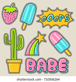 Cute girly sticker patch design series