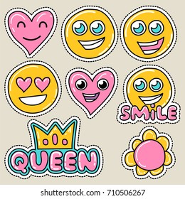 Cute girly sticker patch design series