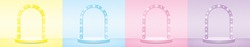 Cute Girly Sweet Pastel Light Bulb Arch Backdrop Display Stage 3d Illustration Vector Collection