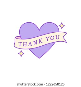 Cute and girly Thank You badge vector