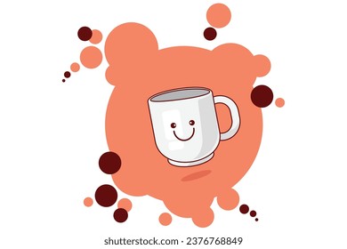 Cute glass character. Abstract background cup vector