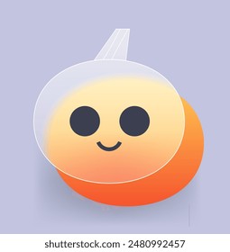 Lindo morfismo de vidrio icono de calabaza. Vector Halloween signo