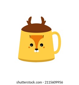 cute glass vector with white background.flat design glass