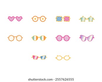 Cute Glasses Design Element Set 