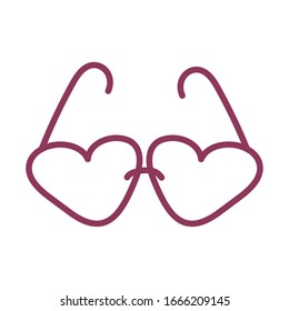 gafas lindas sobre fondo blanco, icono de línea icono ilustración vectorial diseño