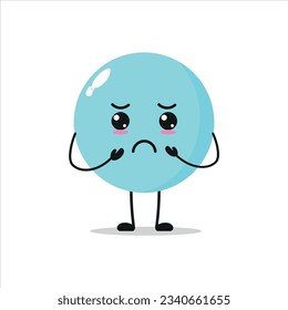 Cute gloomy bubble character. Funny sad foam cartoon emoticon in flat style. bubble emoji vector illustration