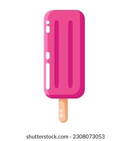 Cute glossy ice cream, tasty dessert, summer food, frozen sweet food illustration.