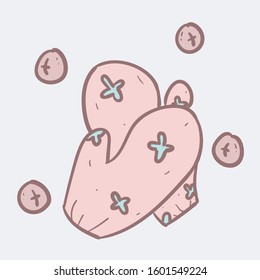 Cute Gloves Illustration Hand Drawn