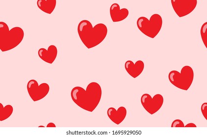 Cute glowing heart seamless pattern for candy industry, wallpaper, or printing. Valentines day seamless background.