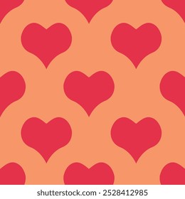 Cute glowing heart seamless pattern for candy industry, wallpaper, or printing. Valentines day seamless background.