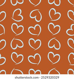 Cute glowing heart seamless pattern for candy industry, wallpaper, or printing. Valentines day seamless background.