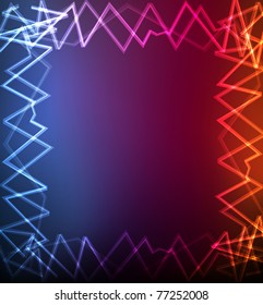 Cute glowing neon lights background frame illustration