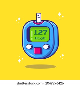 Cute Glucose Meter Vector. Medical tool Equipment Vector. Concept of healthcare and prevention. 