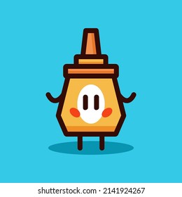 Cute glue cartoon vector icon illustration 