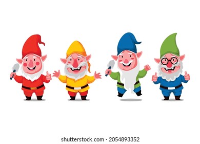 Cute Gnome Cartoon Character Illustration