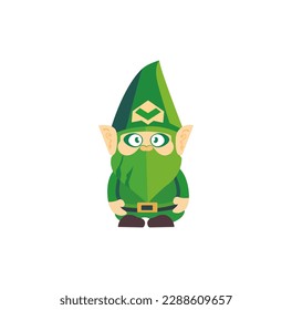 Cute gnome cartoon vector, icon on a white background