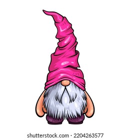 Cute gnome character with eggs for Easter. It's a vector image
