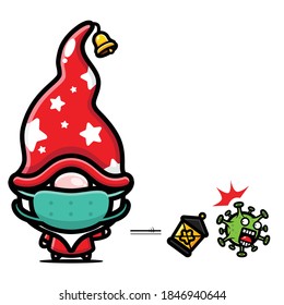 cute gnome design against viruses