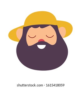 cute gnome fairytale head character icon vector illustration design