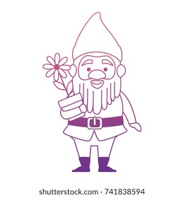 cute gnome with flower plant character