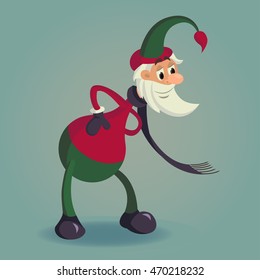 Cute gnome. Happy Christmas tale. Cartoon vector colorful illustration.