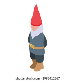 Cute gnome icon. Isometric of Cute gnome vector icon for web design isolated on white background