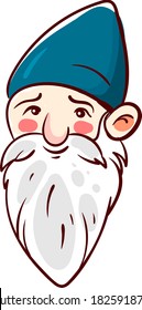 Cute Gnome, Illustration, Vektorgrafik auf weißem Hintergrund